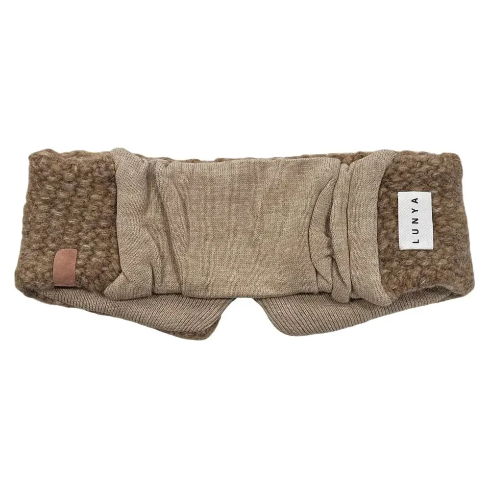 LUNYA Brown Wool Alpaca Knit Padded Sleep Eye Mask One Size